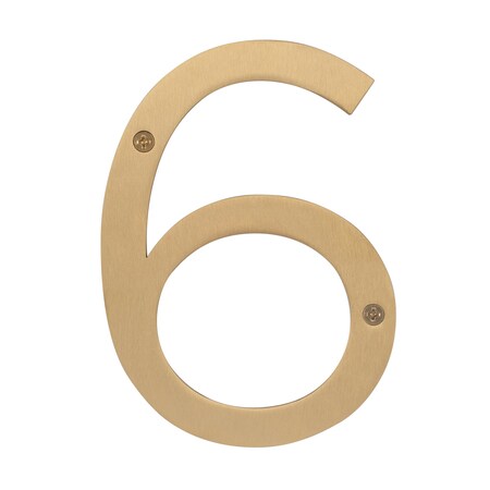 Sure-Loc Hardware Sure-Loc Hardware Stainless Steel House Number, 6, No. 6, Satin Brass HNSS6-6 SB